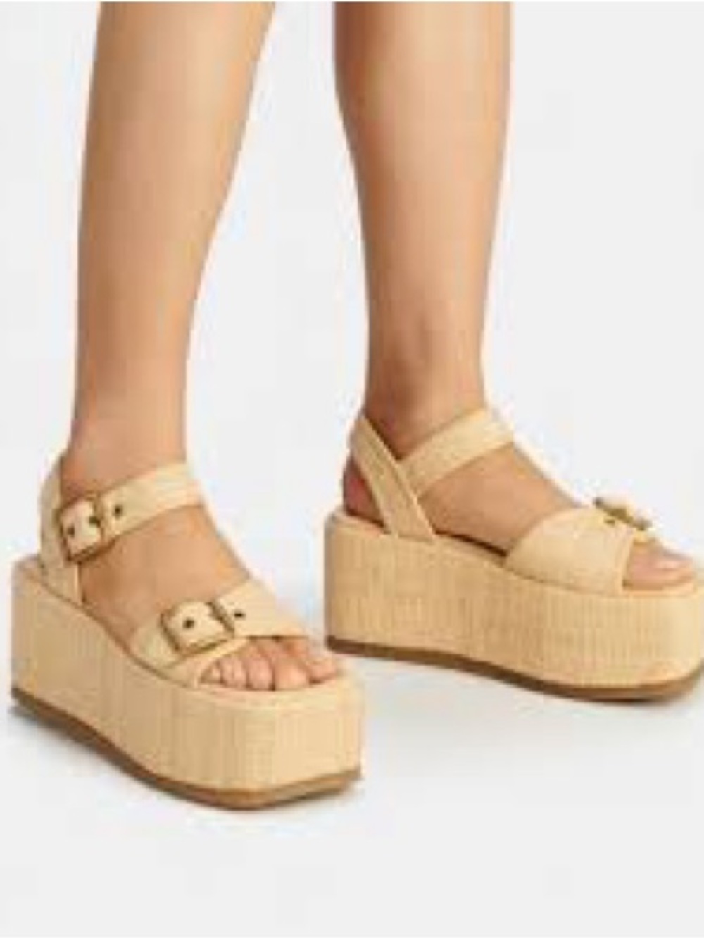 Coach Naomi Raffia Woven Platform